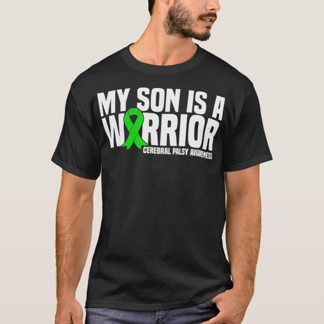 Min son är en Warrior Cerebral Palsy Awareness T Shirt (Framsida)