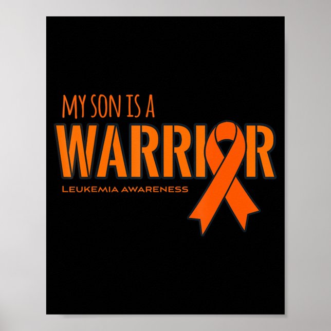 Min son är en Warrior Leukemia Cancer Awareness Poster (Framsidan)