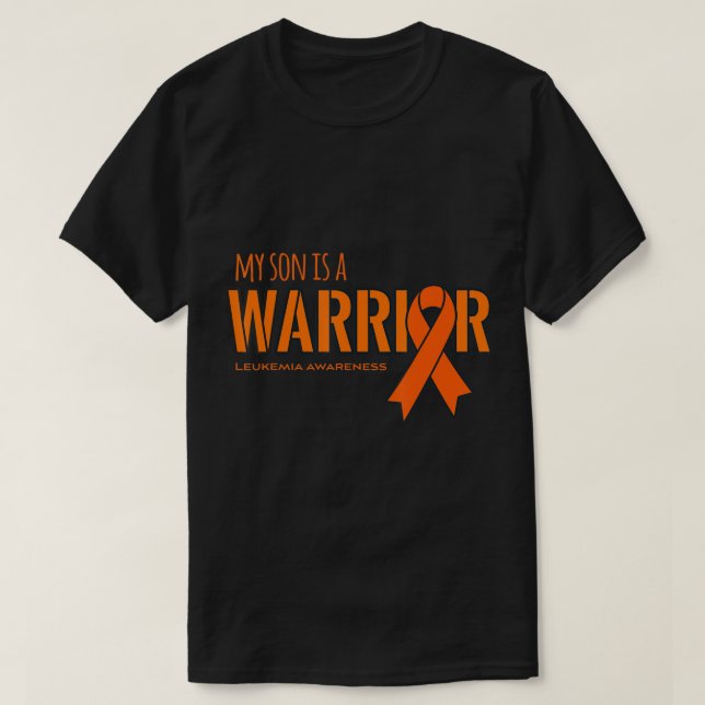 Min son är en Warrior Leukemia Cancer Awareness T Shirt (Design framsida)