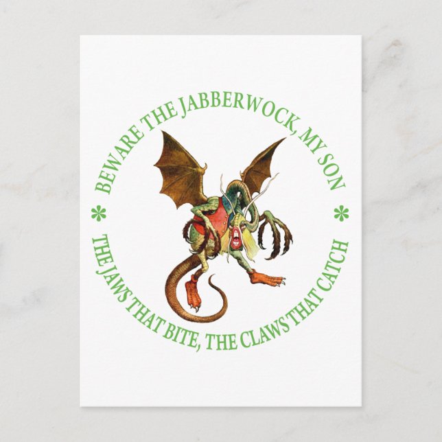 MIN SON ÄR MEDVETEN OM JABBERWOCK VYKORT (Framsida)