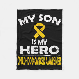 Min son är min Hero Childature Cancer Awareness T Fleecefilt