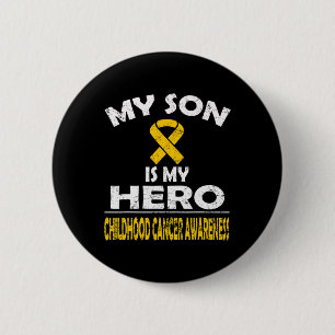 Min son är min Hero Childature Cancer Awareness T Knapp