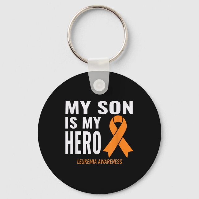 Min son är min Hero_ Leukemi Cancer Support &amp;  Nyckelring (Framsida)