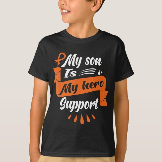 Min son är min hjälte till Leukemia Cancer Awarene T Shirt (Framsida)