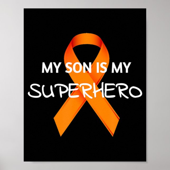 MIN SON ÄR MIN SUPERHERO LEUKEMIA MEDVETENHET MÅNA POSTER (Framsidan)