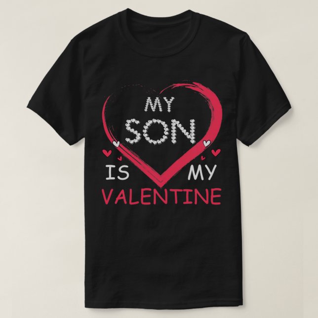 Min son är min Valentine Mamma Pappa Valentines da T Shirt (Design framsida)