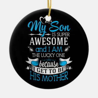 Min son är toppen fantastisk julgransprydnad keramik