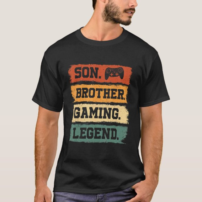 Min son Brother Legend Video Gamer för spelgrafik  T Shirt (Framsida)
