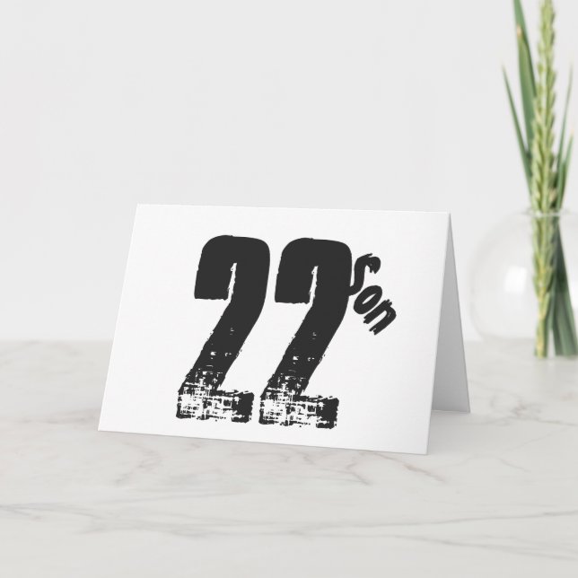 Min son fyller 22 år, vit och svart. kort (Framsida)