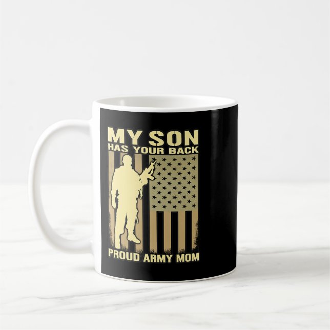 Min son har din 2-projubla arméns Mamma militära M Kaffemugg (Vänster)