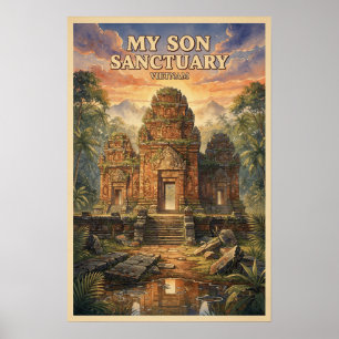 Min Son-helgedom Vietnam Vintage Resa Poster