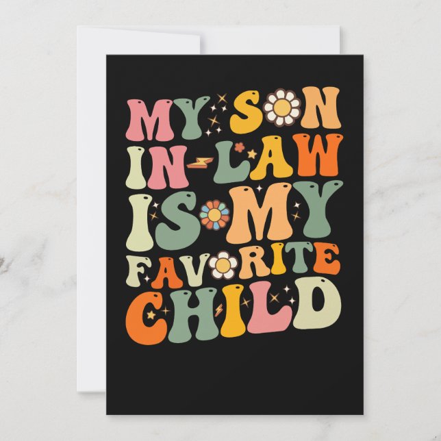 Min son i juridik är min favoritbarn Retro Groovy Inbjudningar (Framsida)