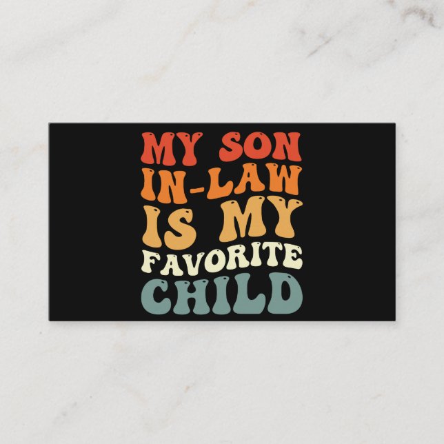 Min son i juridik är min favoritfamilj. visitkort (Framsida)
