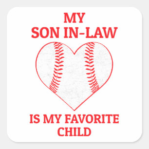 Min son i juridik är mitt favoritbarn - Baseball F Fyrkantigt Klistermärke