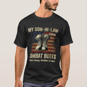 Min son i juridik bekämpar Boots Proud Army Mor T Shirt