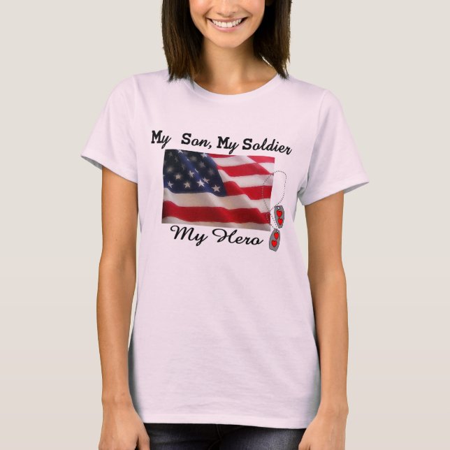 Min son, min soldat, min Hero-militära T-Shirts (Framsida)