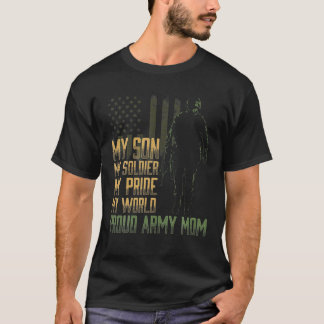 Min son Min soldat Proud-armén Mamma militärMor T Shirt