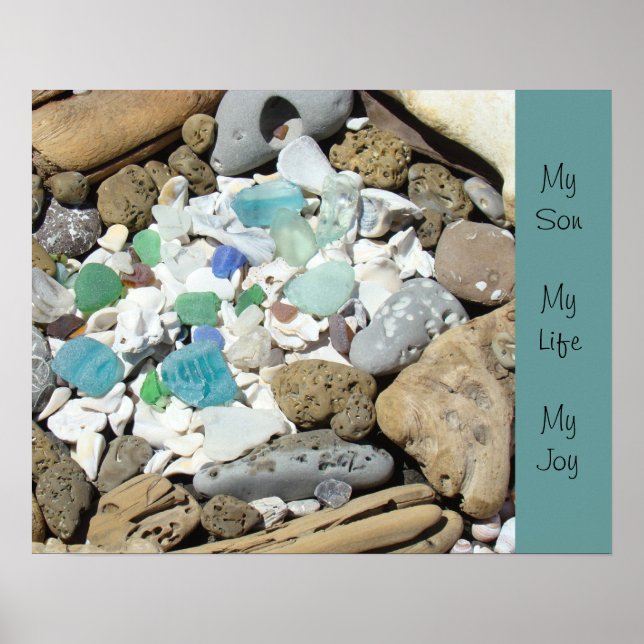 Min son Mitt liv Mitt samvete avger Sea Glass Foss Poster (Framsidan)
