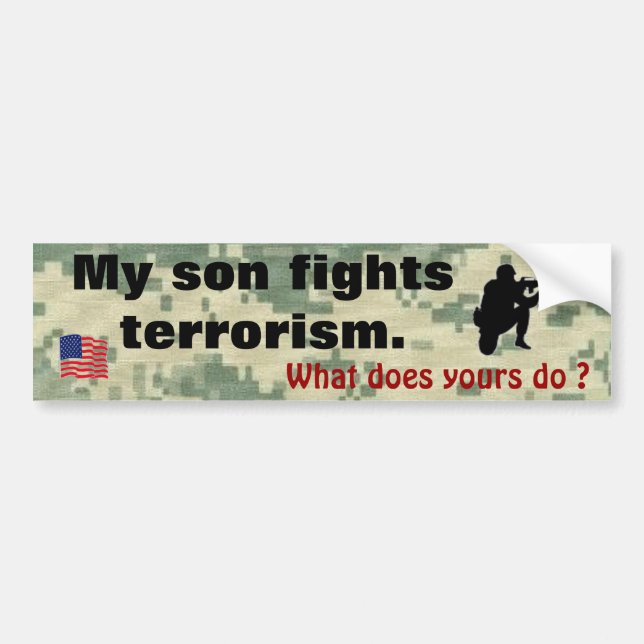Min Son slåss terrorism Bildekal (Framsidan)
