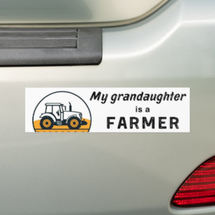 Min sondotter är en bonde Traktor Jordbruk Bildekal