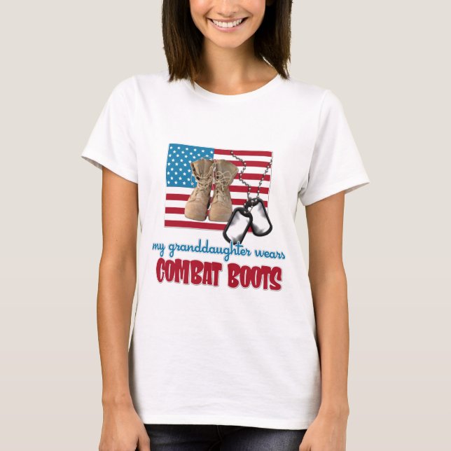Min sondotter ha på sig stridkängor t-shirt (Framsida)