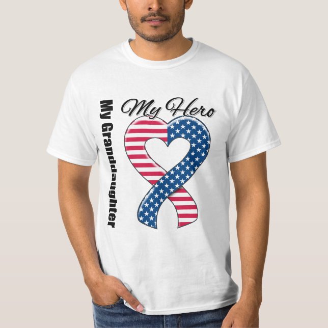 Min sondotter mitt patriotiska USA för hjälte band Tee Shirt (Framsida)