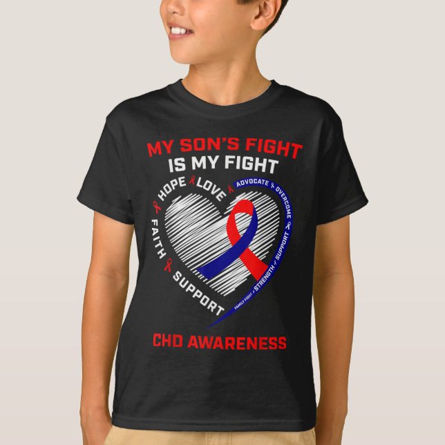 Min Sons Fight är min kamp mot Chd Heart Disars Aw T Shirt (Framsida)