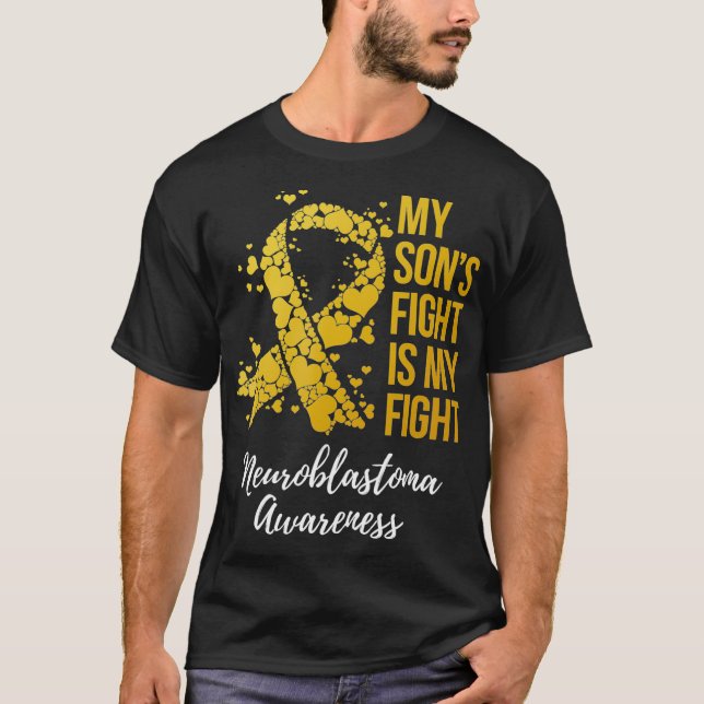 Min Sons Fight är mitt motto Neuroblastoma T Shirt (Framsida)