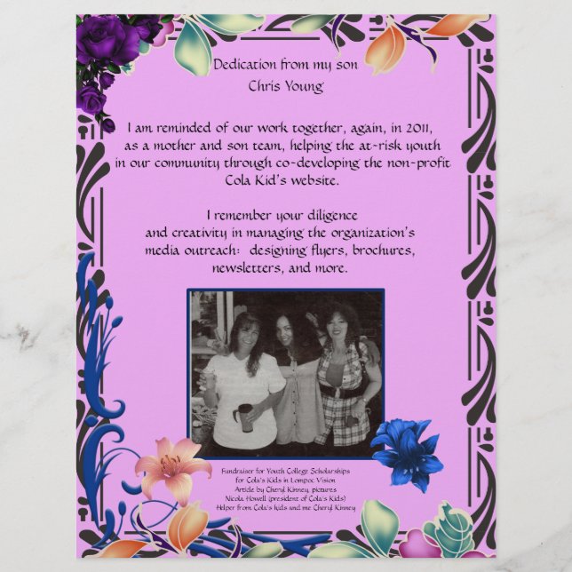 Min sons hängivenhet för mamma personlig papper (Framsida)