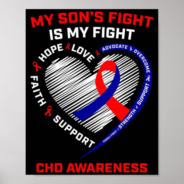 Min sons kamp är min kamp Chd hjärtsjukdom medvete Poster (Framsidan)