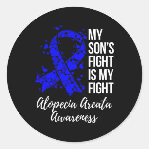 Min sons kamp är min kamp mot Alopecia Areata Awar Runt Klistermärke