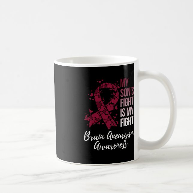 Min sons kamp är min kamp mot hjärnans Aneurysm Aw Kaffemugg (Höger)