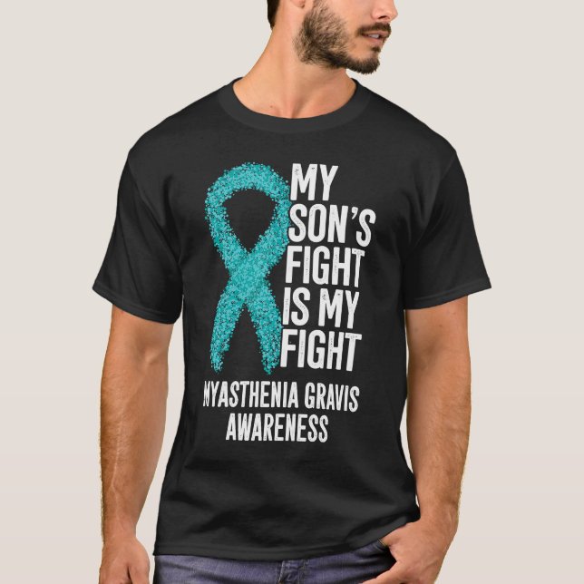 Min sons kamp är min kamp mot Myasthenia Gravis Aw T Shirt (Framsida)