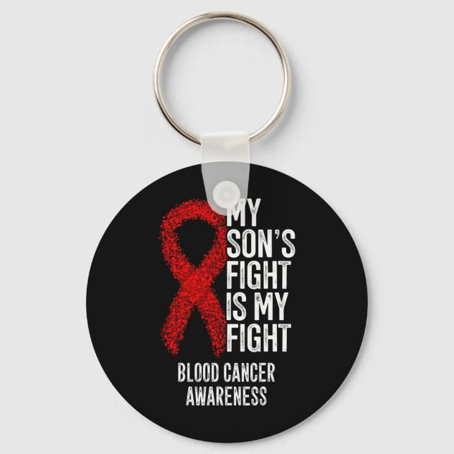 Min sons kamp är mitt medvetande om blodcancer nyckelring (Framsida)