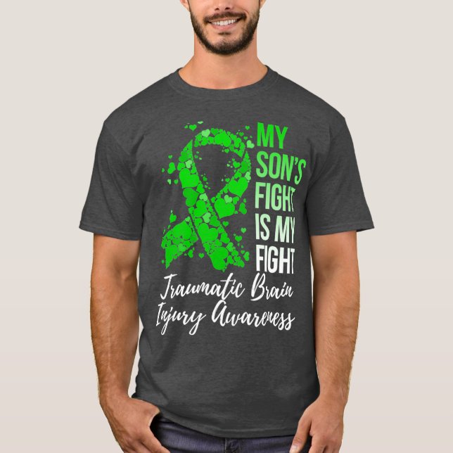 Min Sons-strid är min kamp mot traumatiska hjärnsk T Shirt (Framsida)