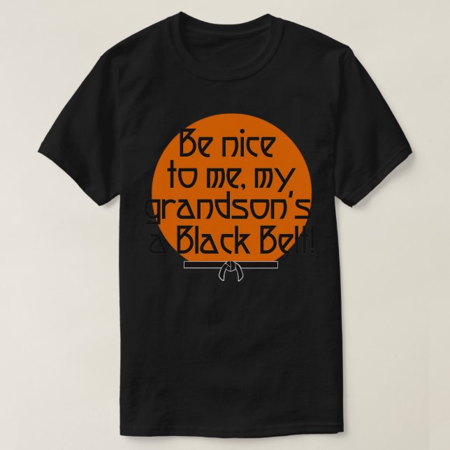 Min sonson är en Black Bälte T Shirt (Design framsida)