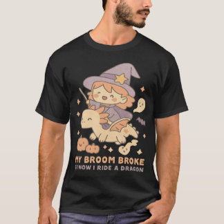 Min sopkvast gick sönder Jag rider en drake Hallow T Shirt