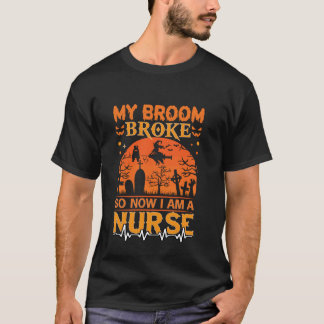 Min sopkvast gick sönder så nu är jag en Halloween T Shirt