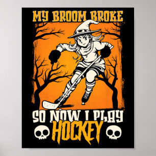 Min sopkvast gick sönder så nu spelar jag hockey i poster