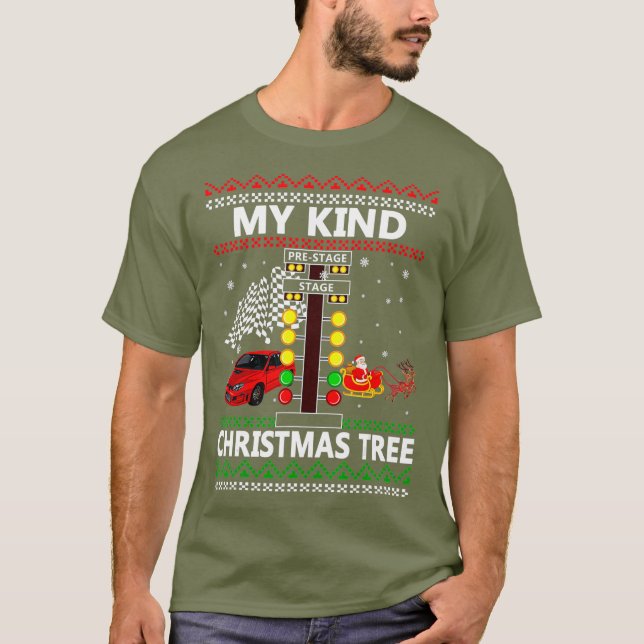 Min sorts Julgran Drag-Tävla-jul T Shirt (Framsida)