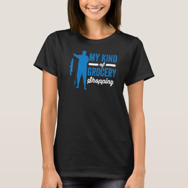 Min Sorts Matvaruinköp  Fiskare  Fiske T Shirt (Framsida)
