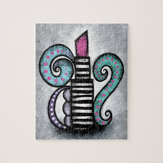 Min Söt Rosa Lipstick Jigszle Puzzle Pussel (Vertikal)