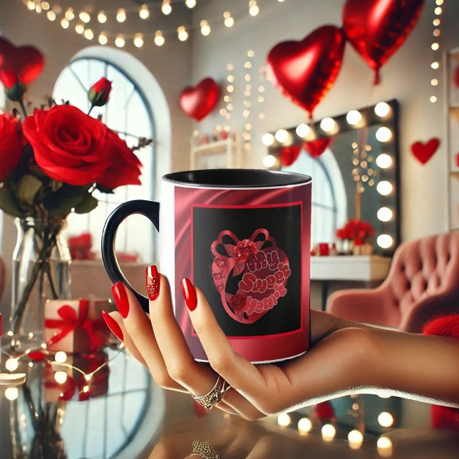 Min söta hjärt-röda shiny Valentine Coffee Mugg (Skapare uppladdad)