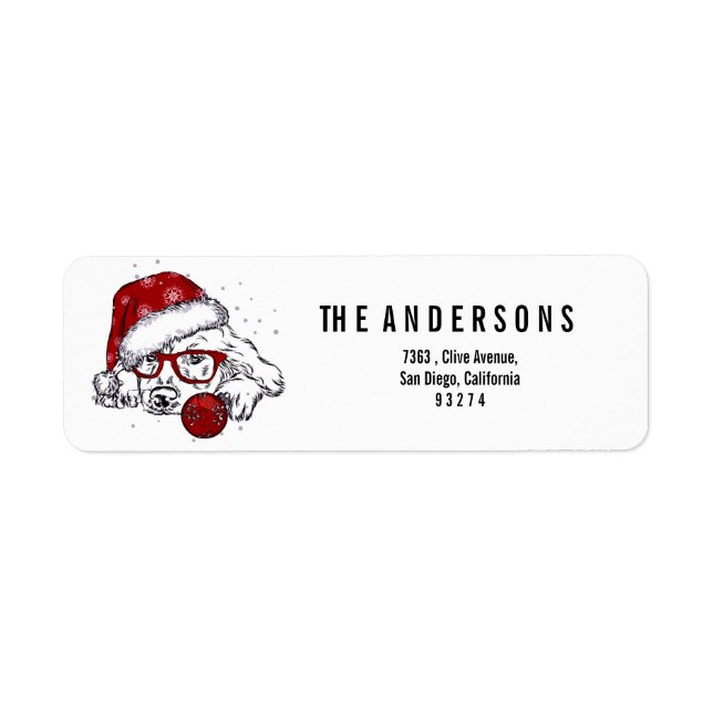 Min söta lilla Puppy God jul Returadress Etikett (Framsidan)