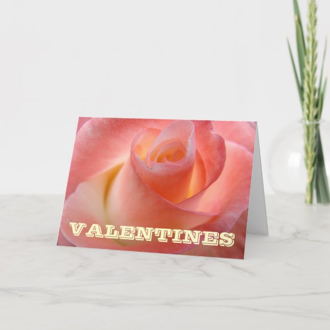 Min söta Valentine! Kort Rosa Ros Blomma (Framsida)