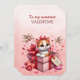 Min sötaste valentine kattunge i en låda julkort