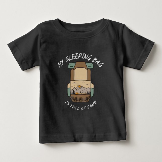 Min sovsäck är full av sand öken camping t shirt (Framsida)