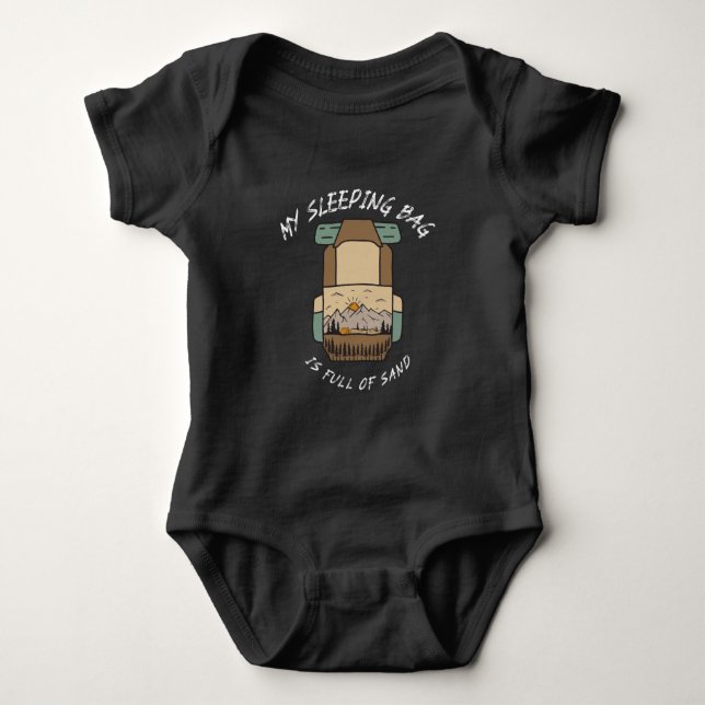 Min sovsäck är full av sand öken camping t shirt (Framsida)