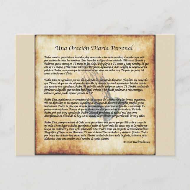 Min spanska daglig bönesamling (postkort) vykort (Framsida)
