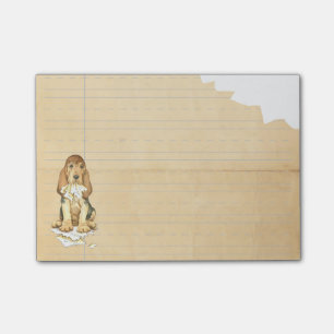 Min spårhund åt min läxa post-it block